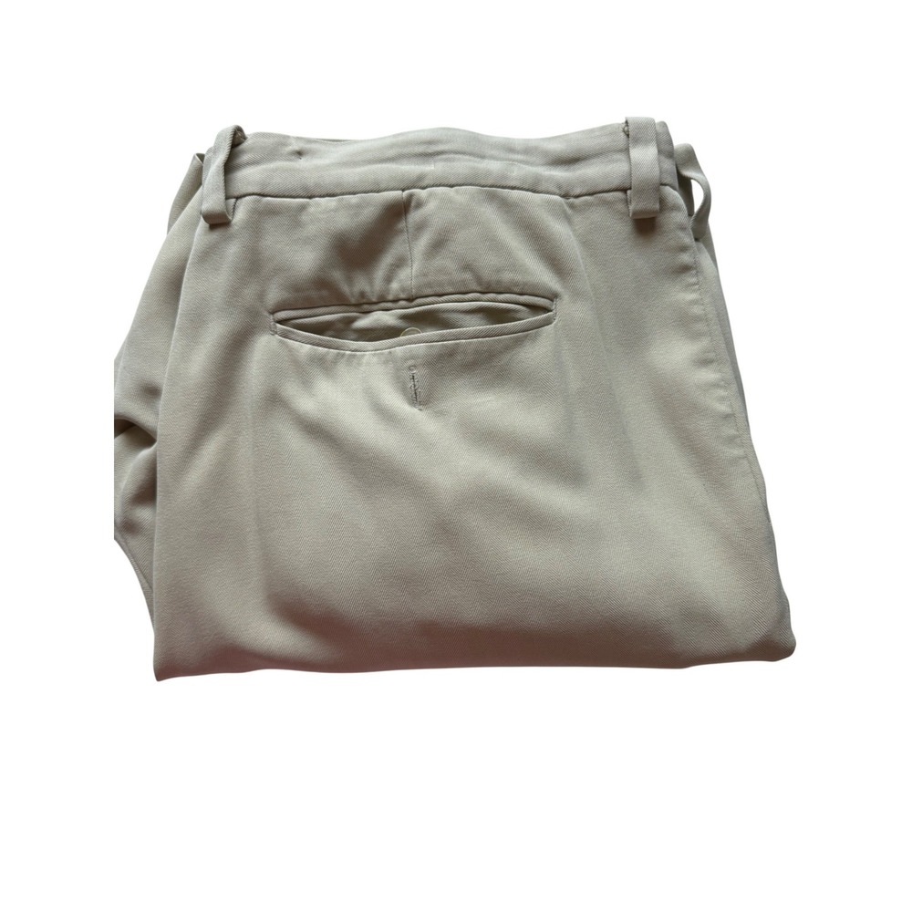 Tommy Bahama Mens Khaki Silk Cotton Herringbone Pleated Shorts Size 38